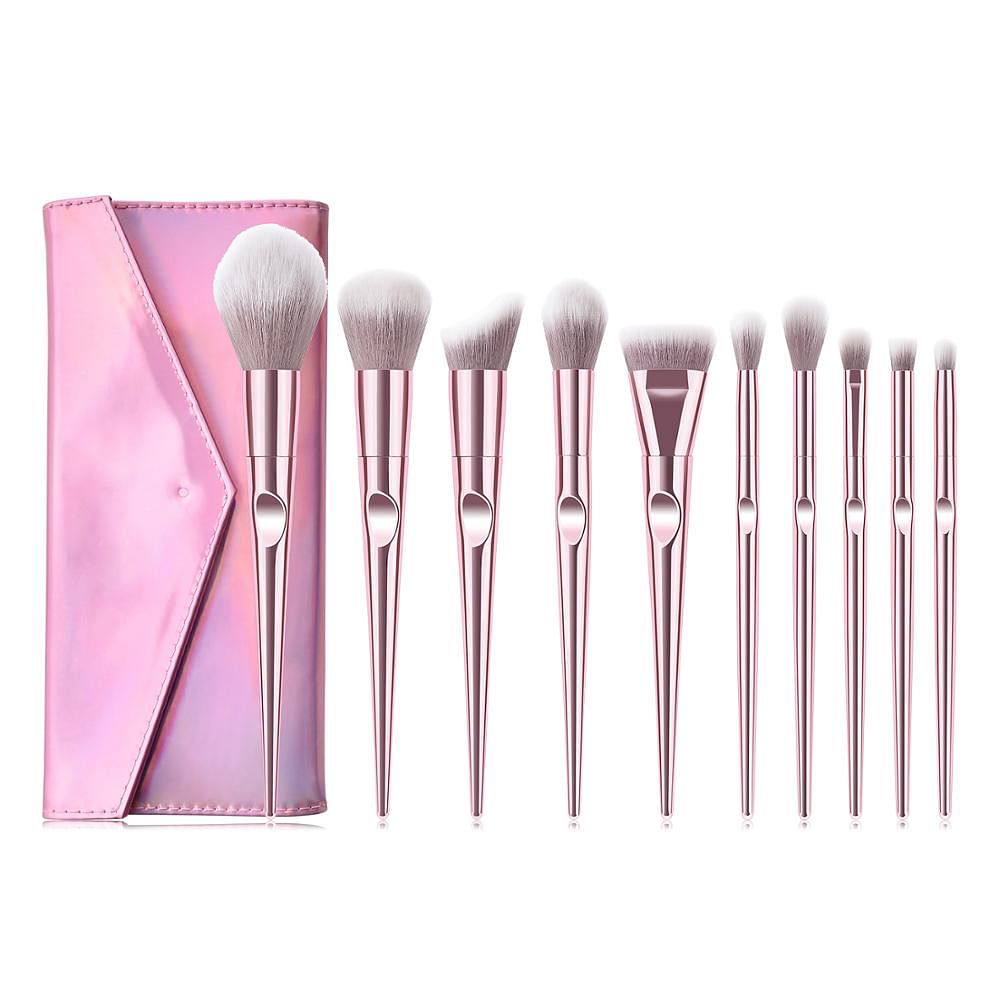 Cute 10 Pieces Rose Gold makeup brushes
