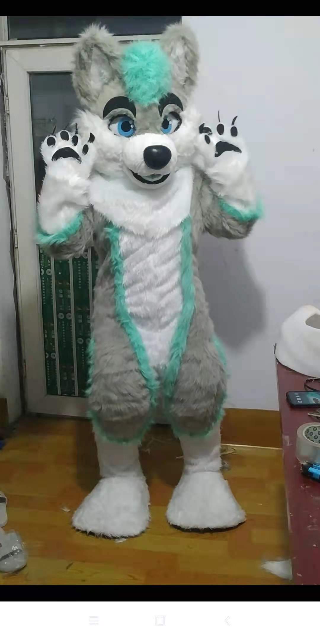 Grey Green Digitigrade Fursuit Costumes Suit Furries Anime Teen & Adul ...