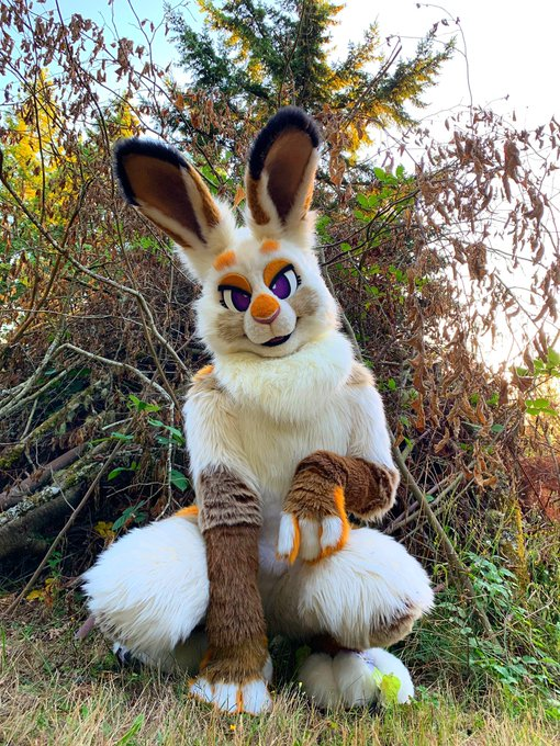 White Big Ear Bunny Rabbit Digitigrade Fursuit Costumes Furries Anime Furrymascot 8776