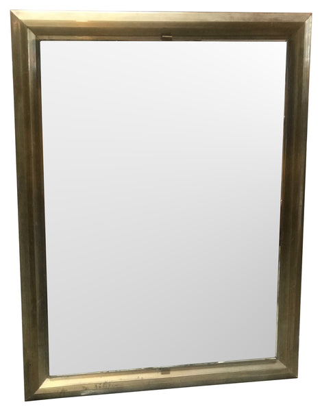 Large Rectangular Faux Bamboo Brass Wall Mirror. Italy, 1960s