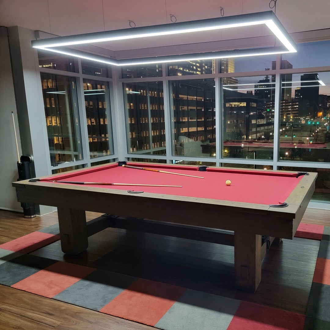 Modern pool table light in an apartment