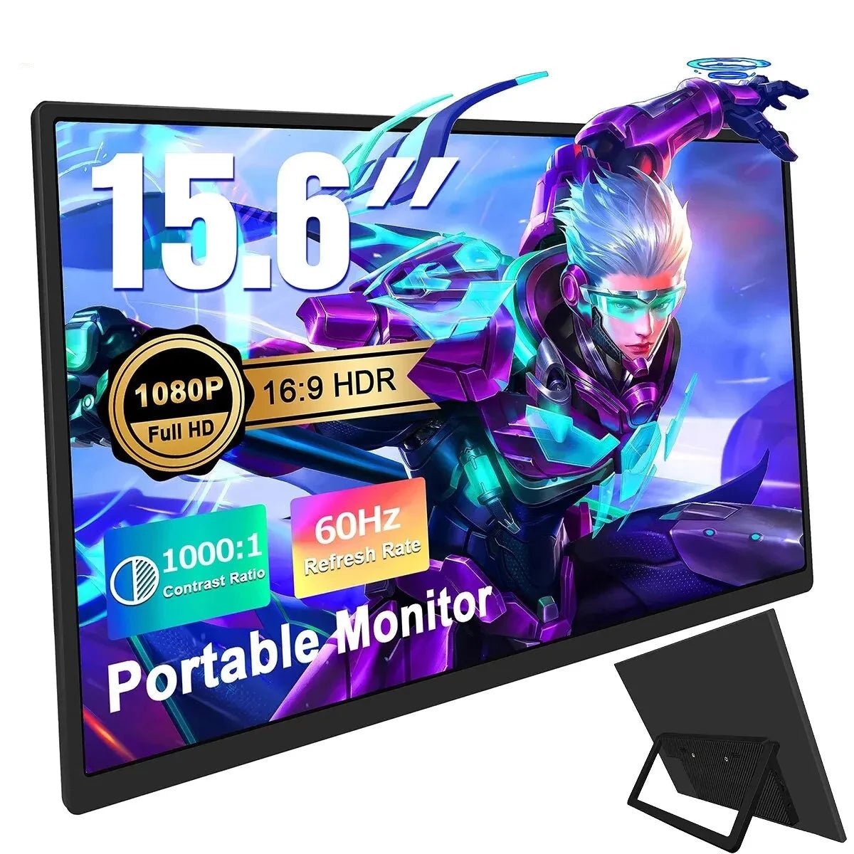 15.6inch Portable Monitor 1080P FHD IPS with Stand