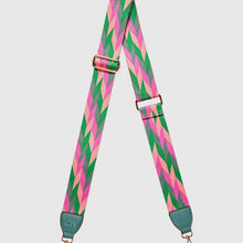 Load image into Gallery viewer, Ziggy Guitar Strap Green &amp; Pink
