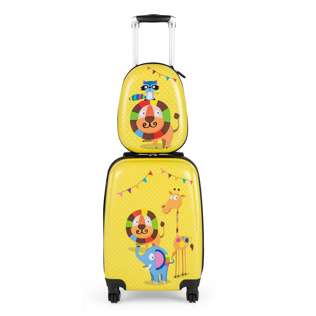 Olakids Kids Luggage Set, 16’’ Carry on Suitcase and 12’’ Travel Backpack  with Rolling Spinner Wheels for Boys Girls, 2 Pcs Trolley Case Gift for