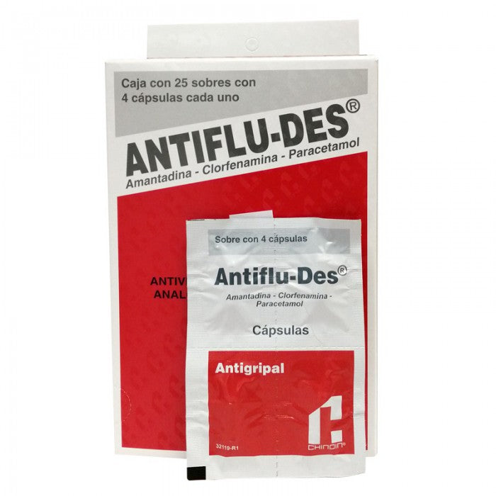 Antiflu-des X 100 capsulas (Amantadina, Clorfe.Acetam) – Farmacia Nacional