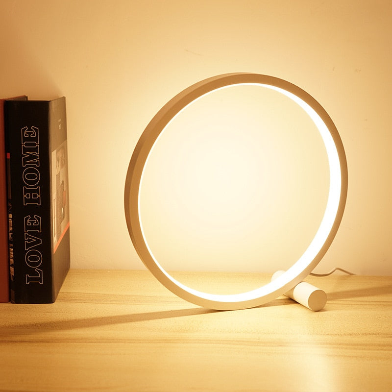 Beautiful and Unique Modern Round LED Desk Lamp Simple Bedroom USB Reading Table Decorative Night Light Home Decor