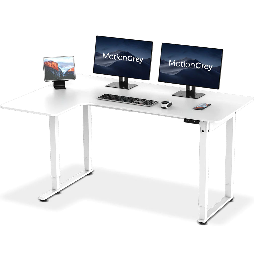MotionGrey - - Ergo2 Series L Shape Standing Desk with Tabletop image 3