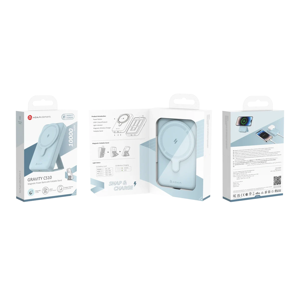 ADAM Elements - Gravity Cs10 Magnetic Pocket Power Bank with Foldable Stand image 7