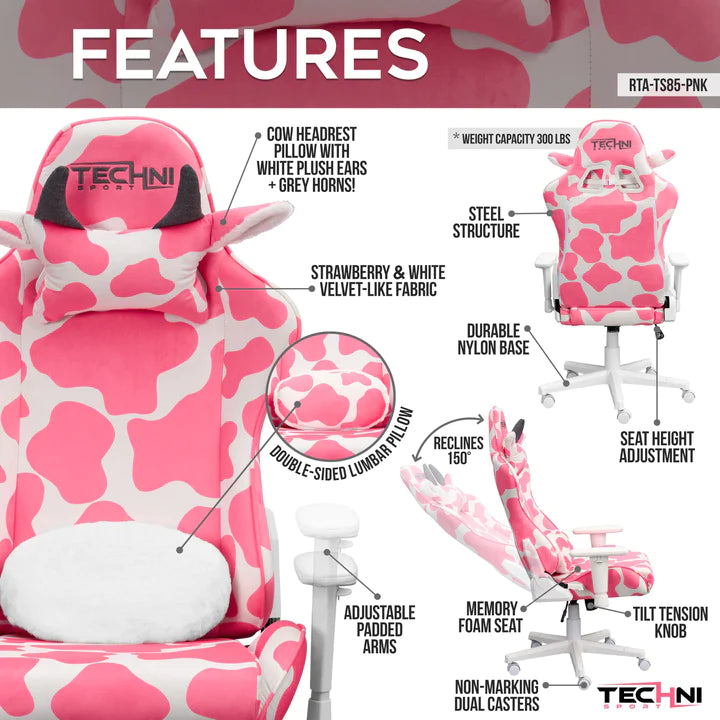Techni Sport - Cow Series Gaming Chair Ergonomic image 29