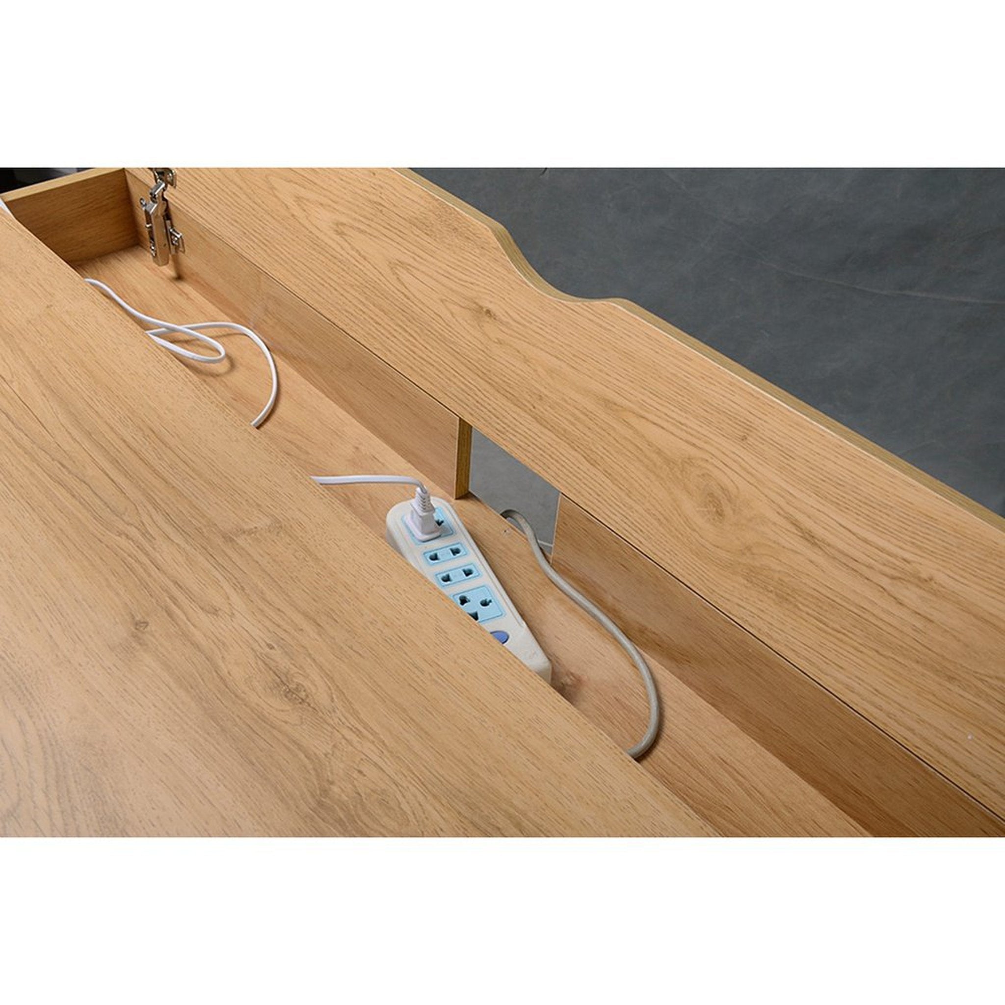 Techni Mobili - Modern Multi Storage Computer Desk with Storage, Pine image 7