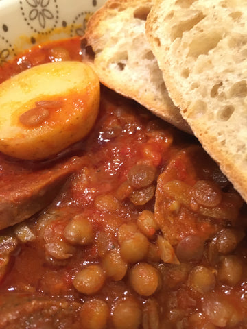 chorizo and green lentils recipe