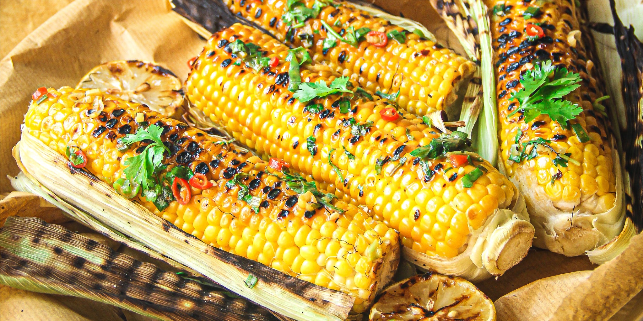 Braaied Corn On The Cob with Jalapeño Chilli and Herb Butter Rub