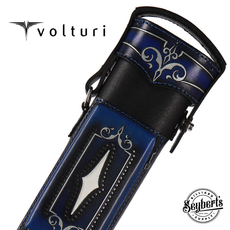 Volturi 2x4 Blue on Black Custom Cue Case - Seybert's Billiards Supply