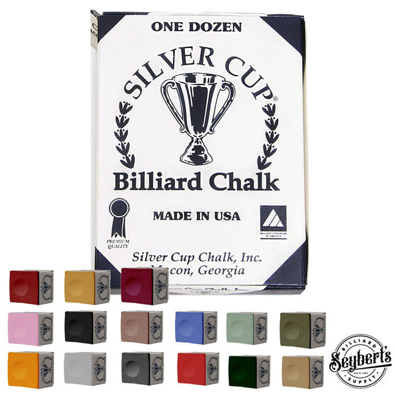 Silver Cup Billiard Chalk - Blue - 12 pk - Maine Home Recreation