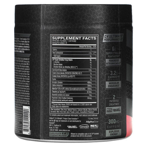 C4 Ultimate Pre-Workout, Strawberry Watermelon - 340 g