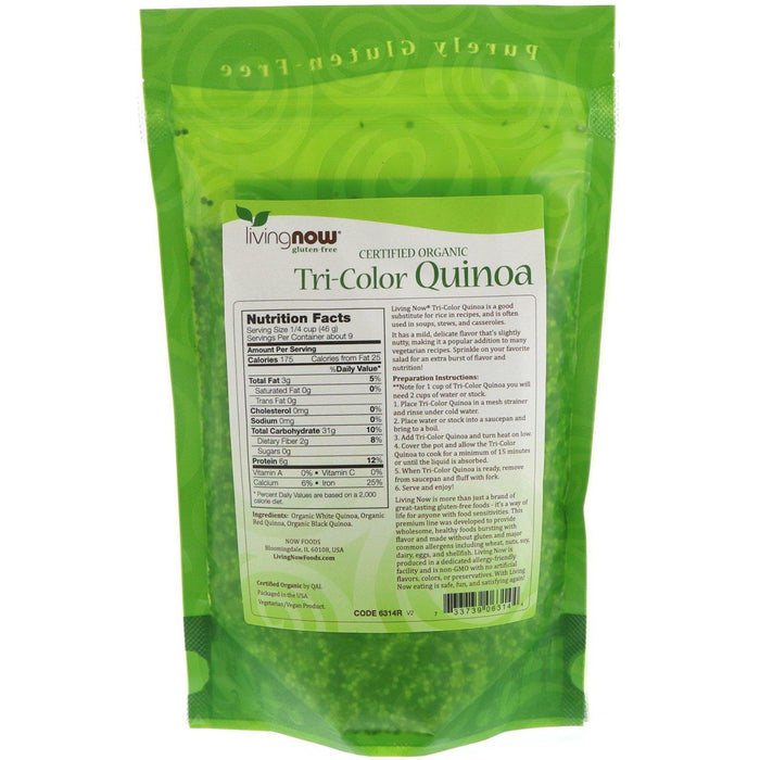 Now Foods, Organic Tri-Color Quinoa, 14 oz (397 g) - HealthCentralUSA