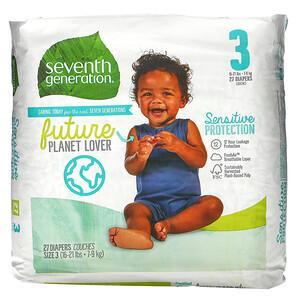 Seventh Generation, Sensitive Protection Diapers, Size 3, 16- 21 lbs, 27 Diapers - HealthCentralUSA