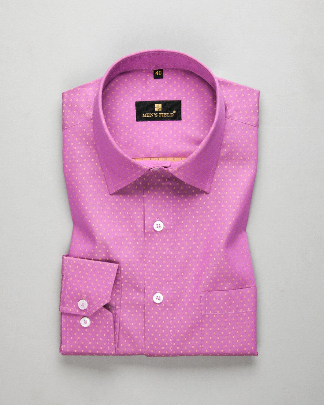 Men's Formal/Casual Dobby Pattern Pink Shirt – Men's Field
