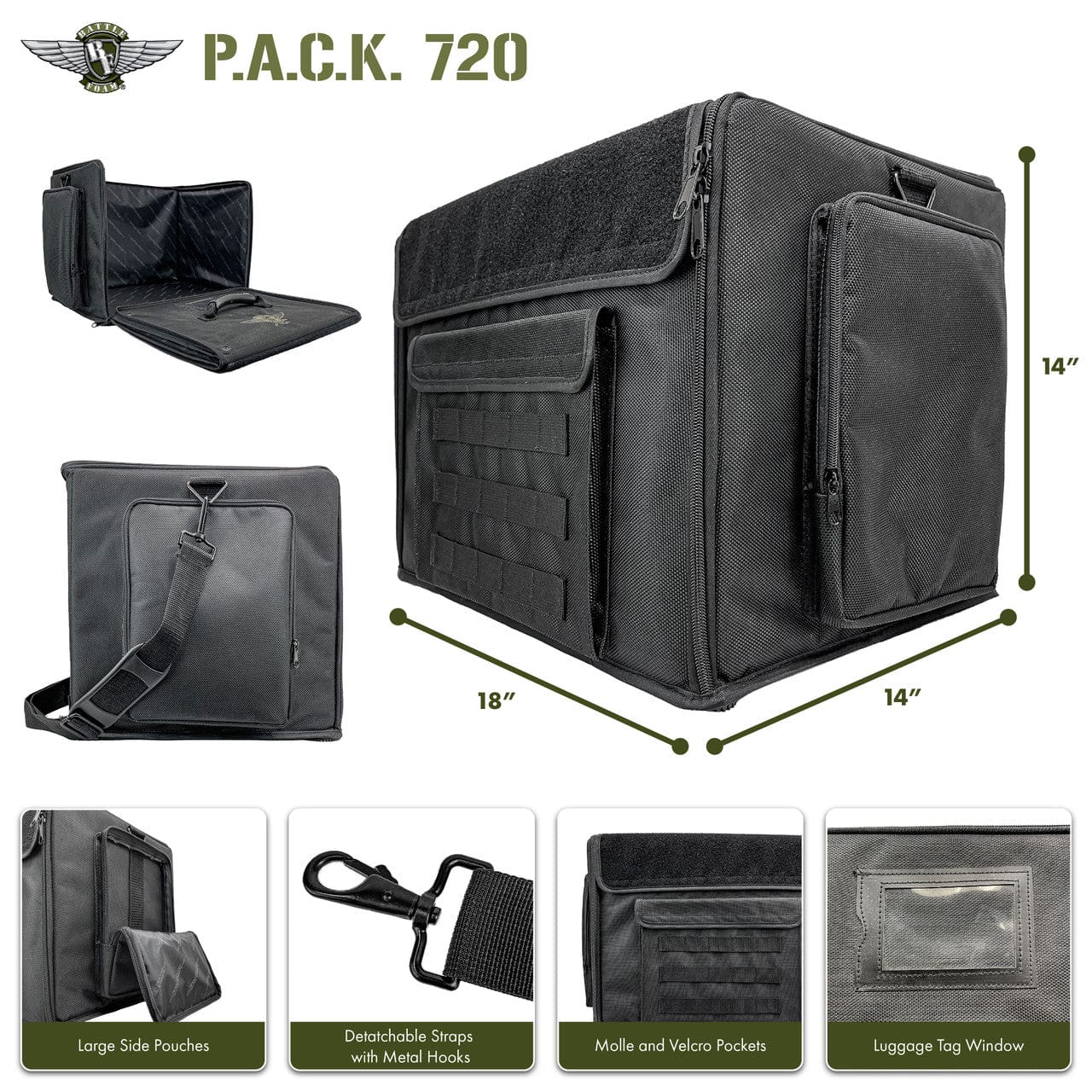 (720) P.A.C.K. 720 Molle Standard Load Out (Black)