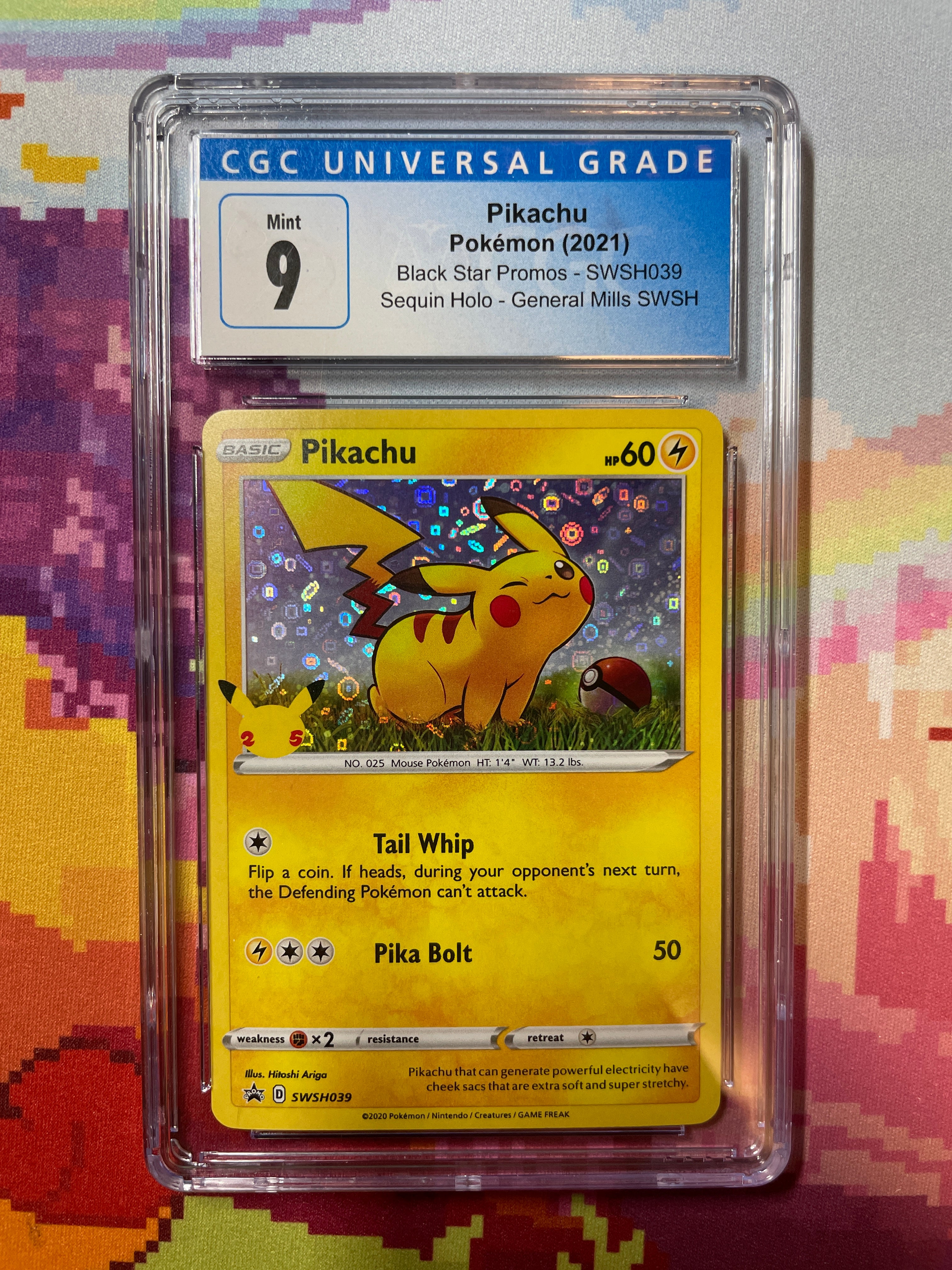 2021 Pokémon Black Star Promos Pikachu V SWSH061 CGC 9 Mint