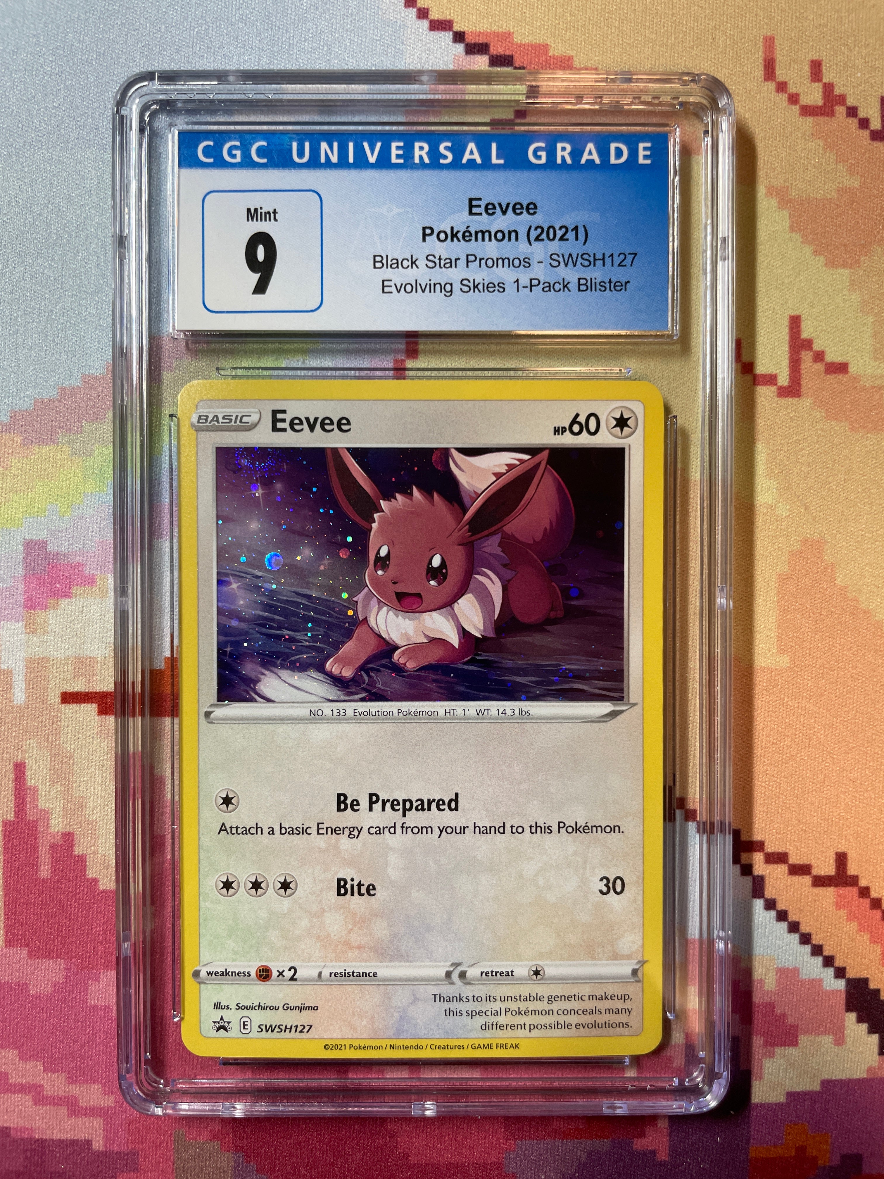 2021 Pokémon Black Star Promos Eevee Holo (Swirl) SWSH095 CGC 9 Mint