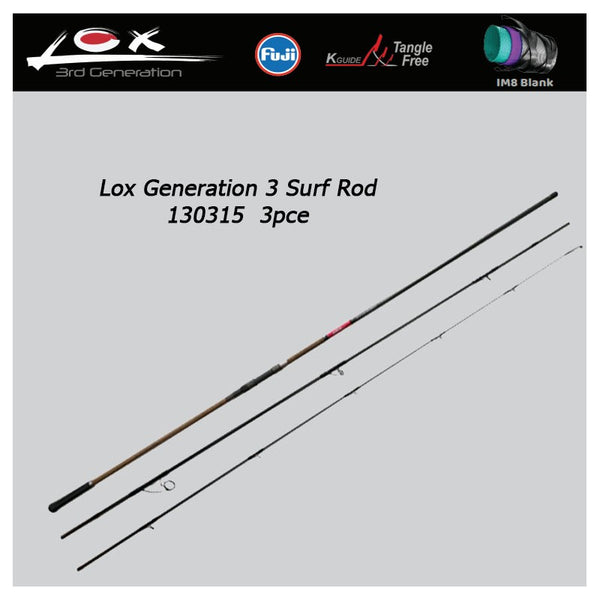 Timber wolf Surf Rod - Red 130320 - 3pce