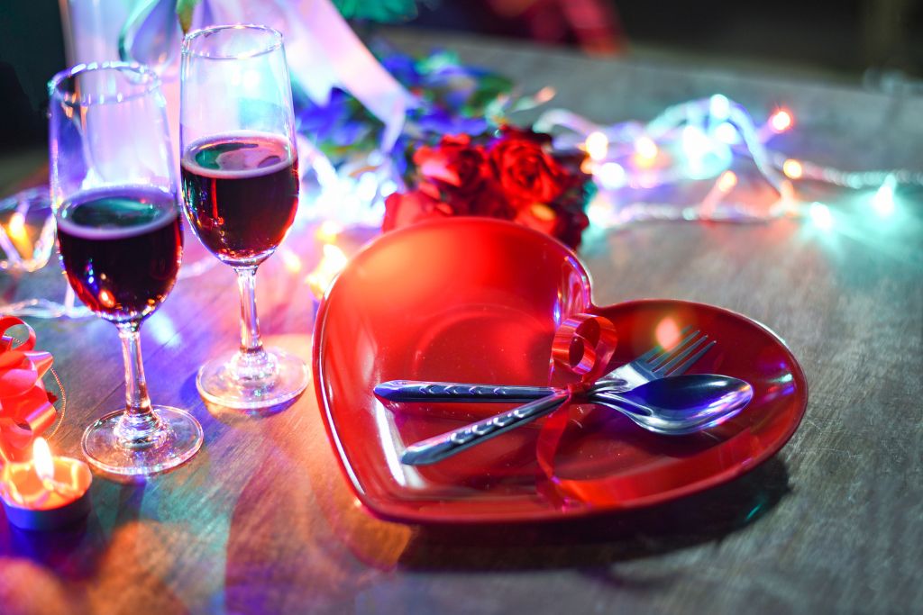 Heart shaped plate in red collor