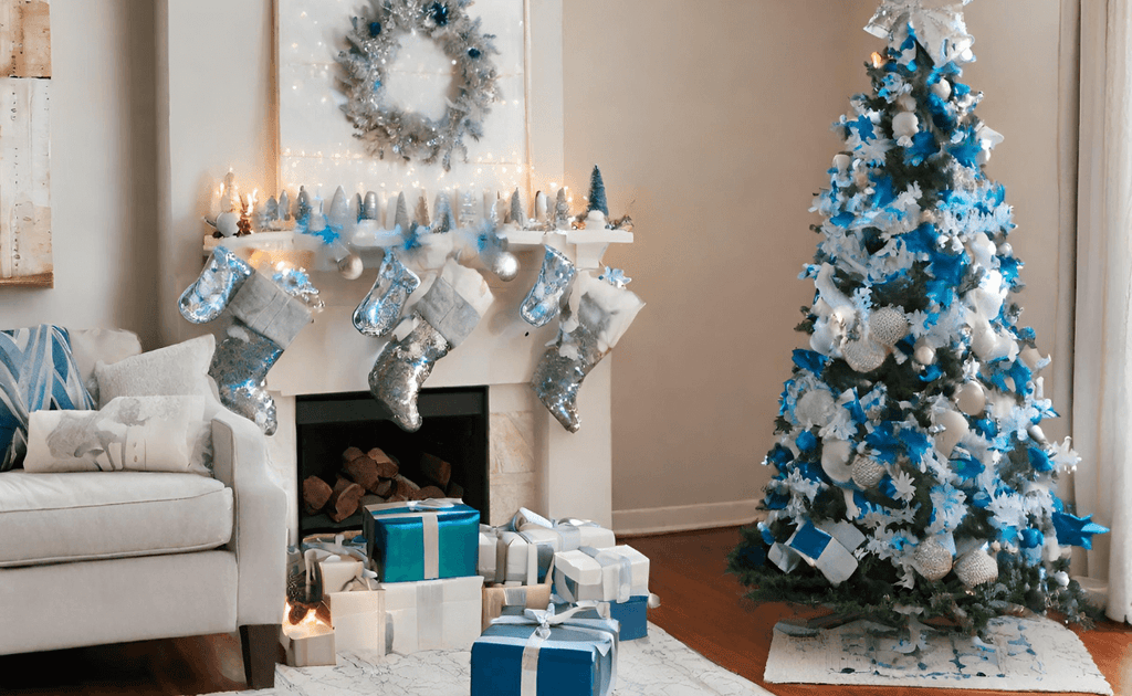 Blue and Silver Christmas Tree Decor