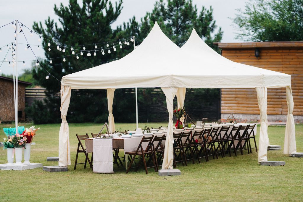 Outdoor wedding set up