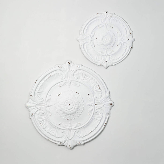 Brushed White Wall Medallion Art Set
