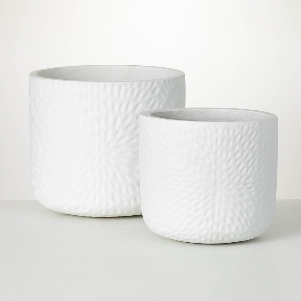 Contempo Textured White Pots