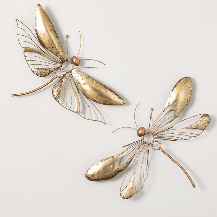 Gold Dragonfly 3D Wall Decor Duo
