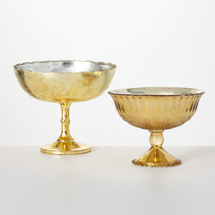 Gold Goblet Glass Bowl Set