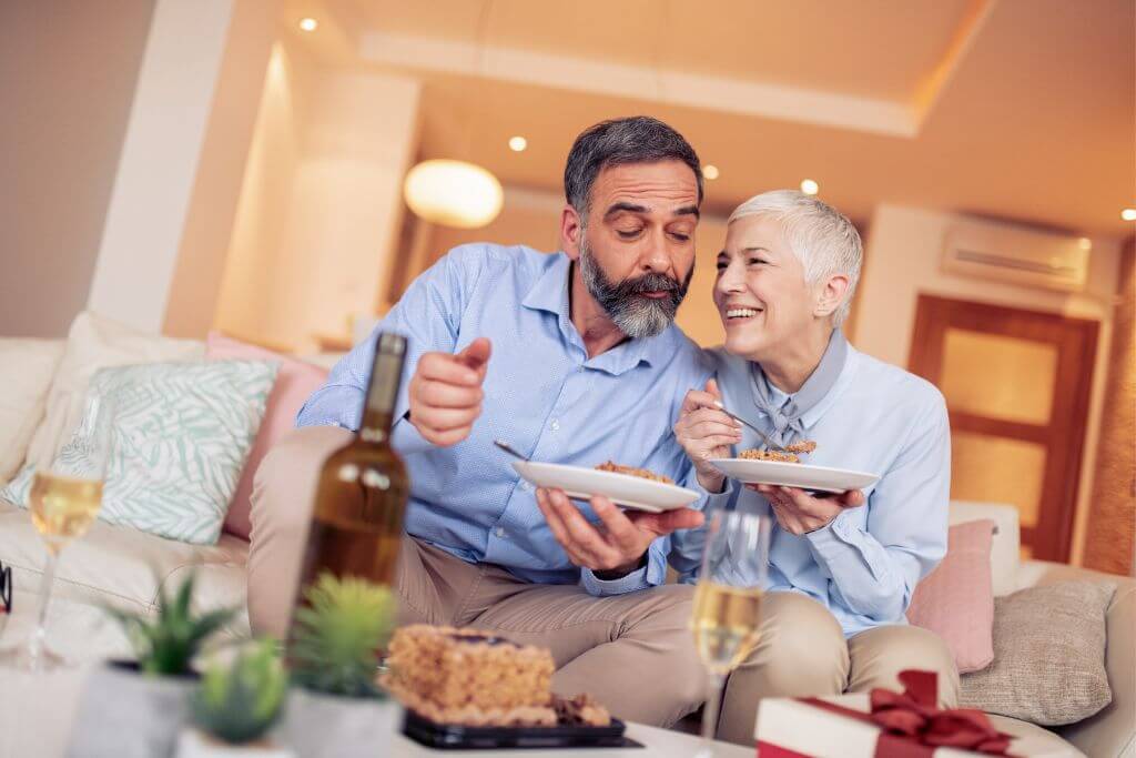 Couple celebrating birthday