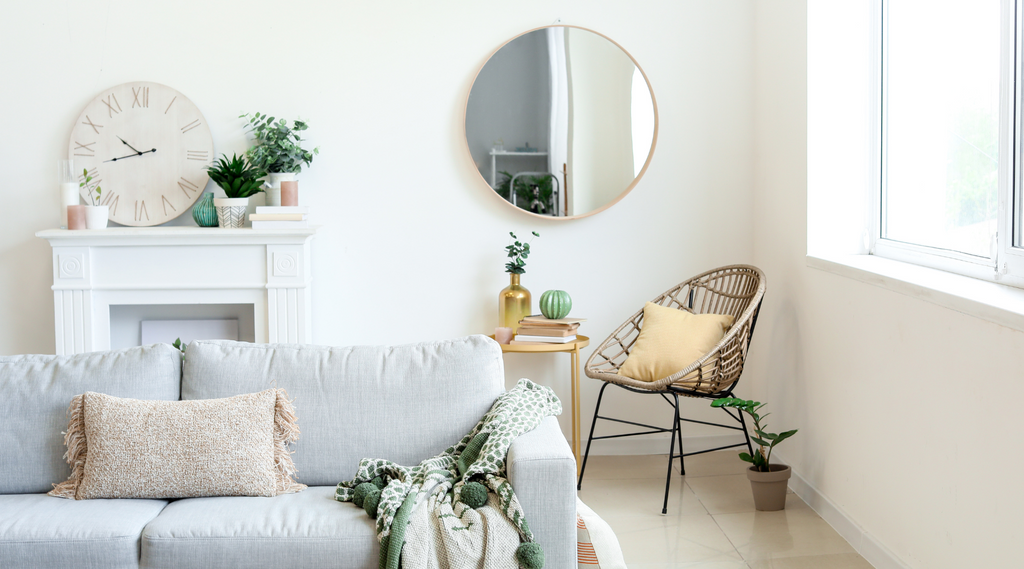 Living room on the budget mirror