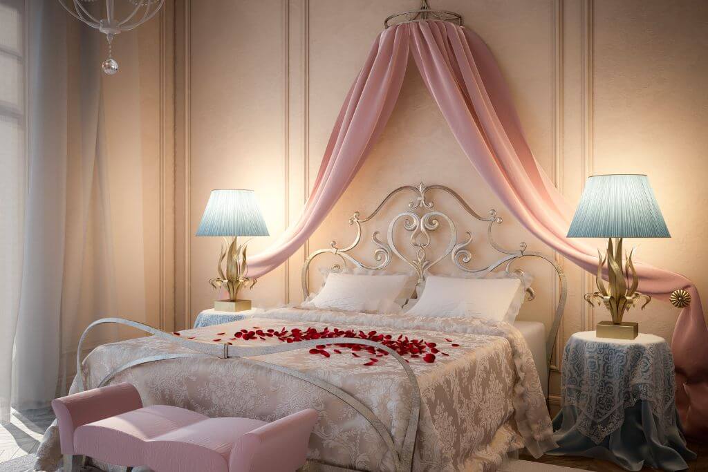 Romantic bedroom surprise