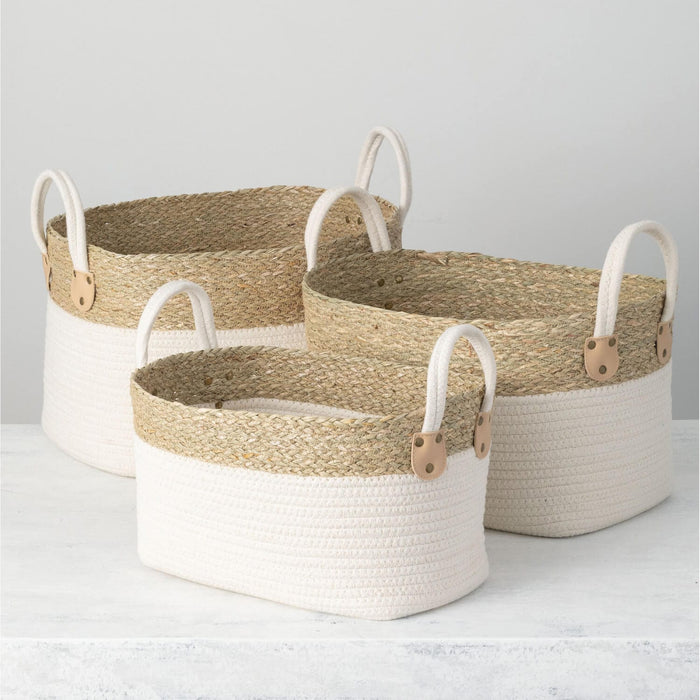 Woven Straw Basket Set
