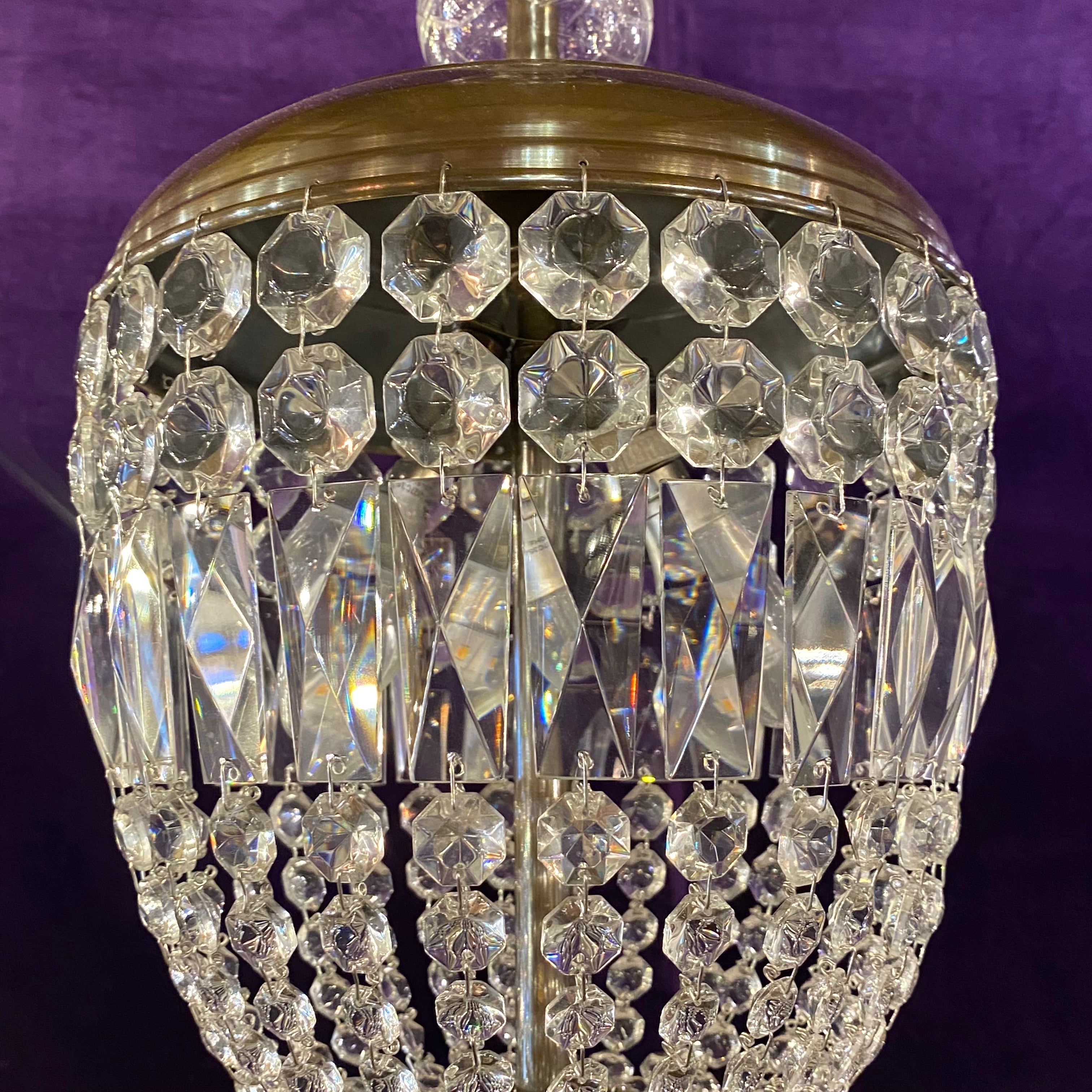 antique crystal basket chandelier