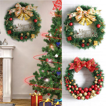 Christmas Party Home Decoration 30cm Wreath Rattan Pendant Toys For Kids Children Gift