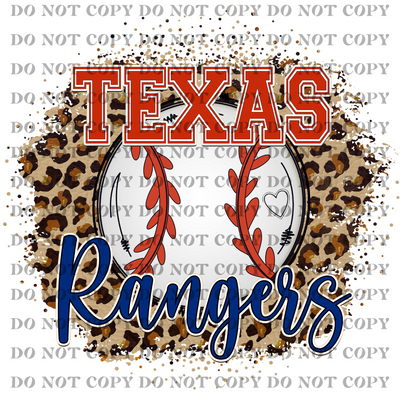 Texas Rangers Baseball DTF Transfer