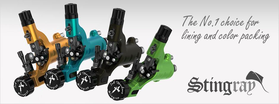 Ink Machines Stingray X2 Rotary Tattoo Machine — Cyanide Cyan