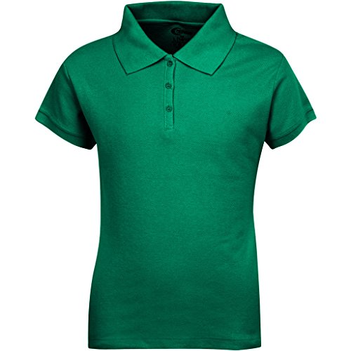 Girls Short Sleeve Pique Polo Shirt - Kelly Green