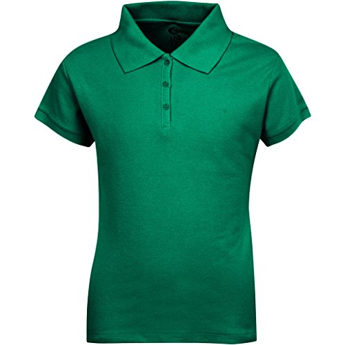 Girls SHORT Sleeve Pique Polo Shirt - Kelly Green