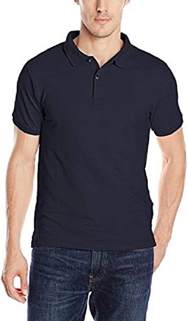 Mens Short Sleeve Pique Polo Shirt - Navy