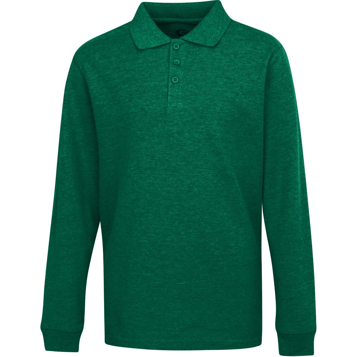 Unisex Long Sleeve Pique POLO SHIRT - Kelly Green