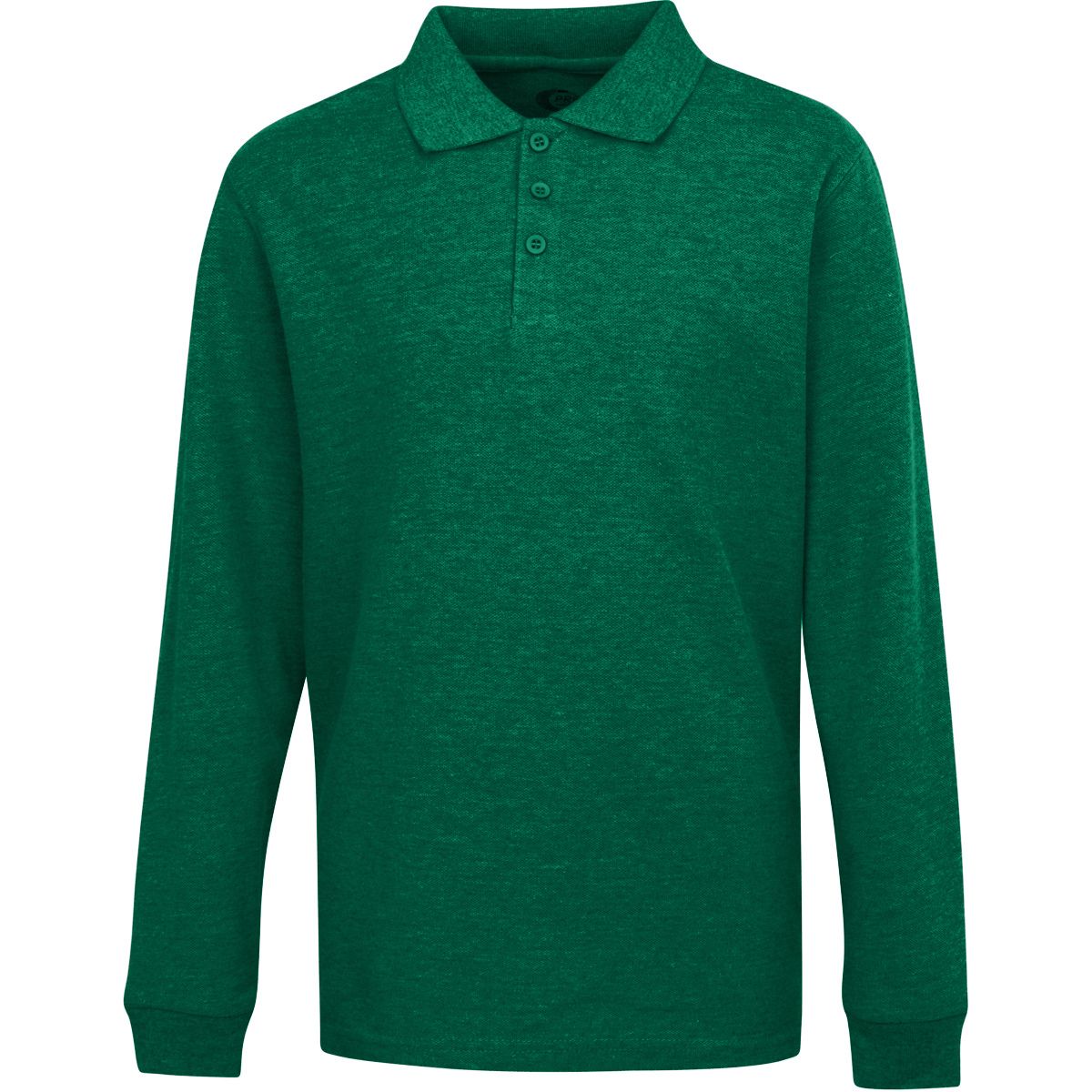 Unisex Long Sleeve Pique Polo Shirt - Kelly Green