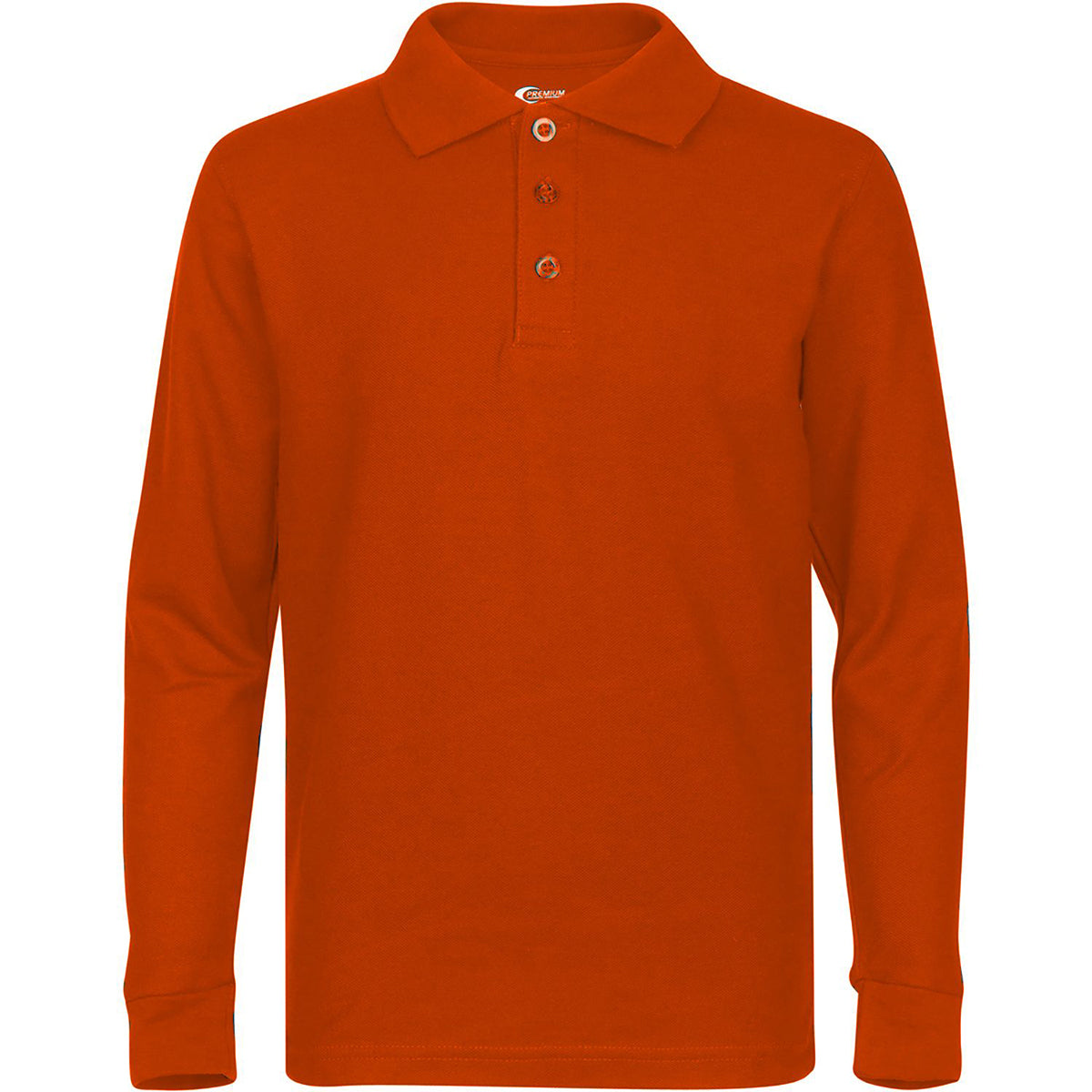 Toddlers Long Sleeve Pique Polo Shirt - Orange