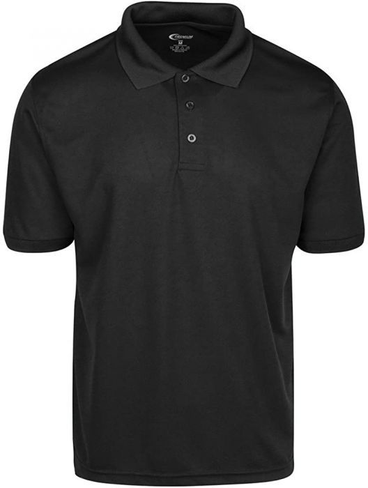 Mens Dri Fit Moisture Wicking Polo Shirt - Black