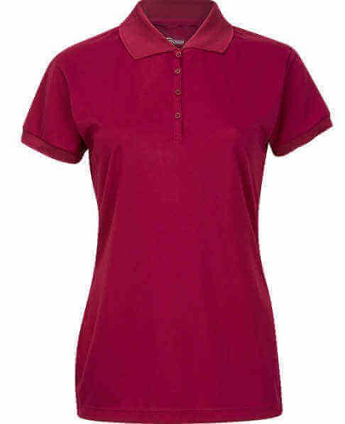 Juniors Short Sleeve Dri Fit Moisture Wicking Polo Shirt - Burgandy