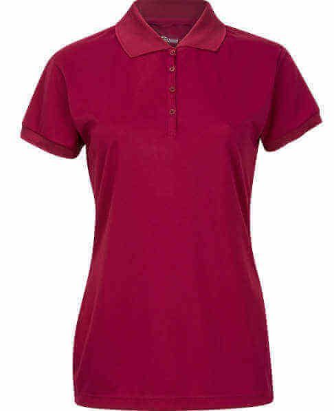 Juniors Short Sleeve Dri Fit Moisture Wicking Polo SHIRT - Burgandy